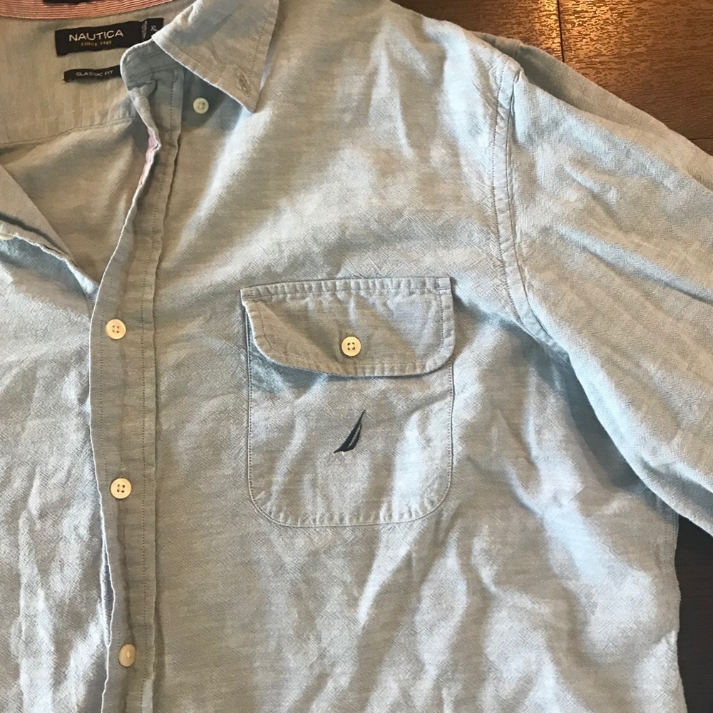 mens long sleeve Nautica button down